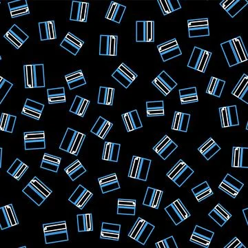 Line Rolling paper icon isolated seamless pattern on black background. Vector Stock Illustration
