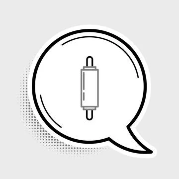 Line Rolling pin icon isolated on grey background. Colorful outline concept.  Illustration