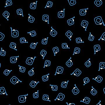 Line Roulette construction icon isolated seamless pattern on black background Illustrazione stock