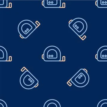Line Roulette construction icon isolated seamless pattern on blue background Stock Illustration