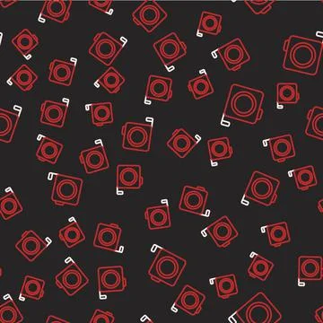 Line Roulette construction icon isolated seamless pattern on black background Stock Illustration