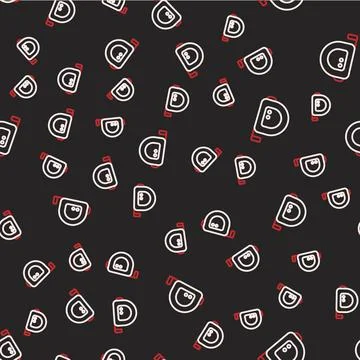 Line Roulette construction icon isolated seamless pattern on black background 스톡 일러스트
