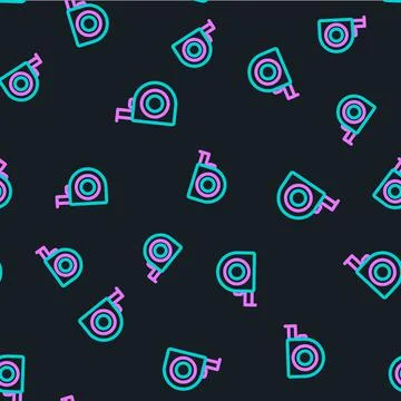 Line Roulette construction icon isolated seamless pattern on black background Stock Illustration