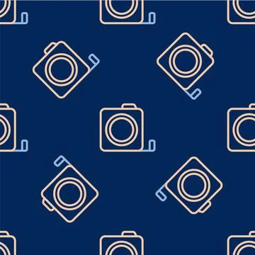 Line Roulette construction icon isolated seamless pattern on blue background. Stock Illustration
