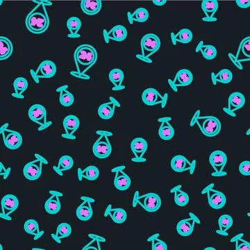 Line Round the clock delivery icon isolated seamless pattern on black background 스톡 일러스트