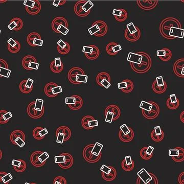 Line Round the clock delivery icon isolated seamless pattern on black background Illustrazione stock