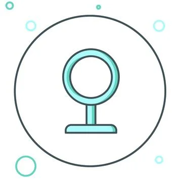 Line Round makeup mirror icon isolated on white background. Colorful outlin.. Stock Illustration