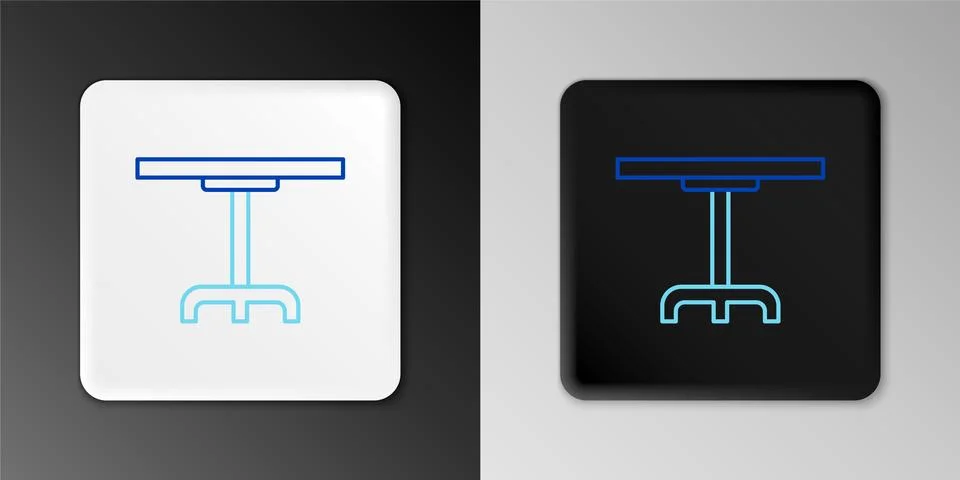 Line Round table icon isolated on grey background. Colorful outline concept Illustrazione stock