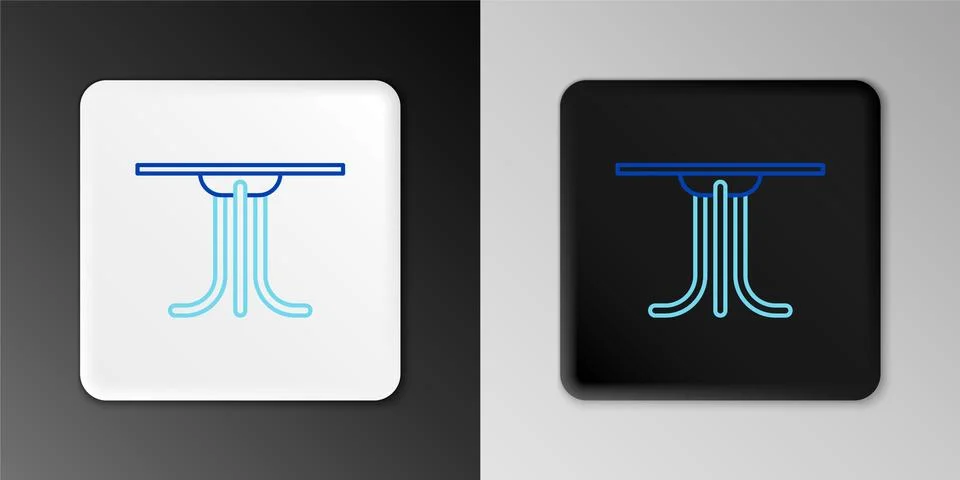 Line Round table icon isolated on grey background. Colorful outline concept Stock Illustration