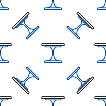 Line Round table icon isolated seamless pattern on white background. Colorful 스톡 일러스트