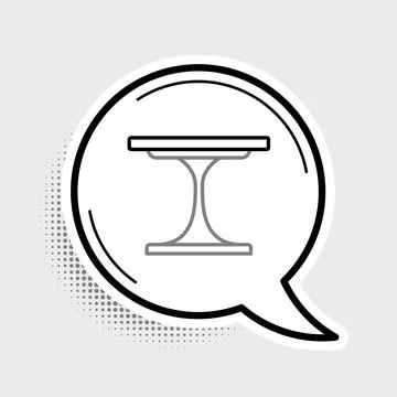 Line Round table icon isolated on grey background. Colorful outline concept Stock Illustration