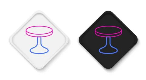 Line Round table icon isolated on white background. Colorful outline concept Illustrazione stock
