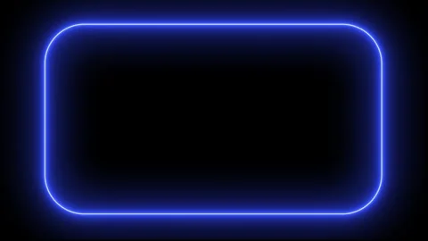 Line rounded rectangle blue neon glow animation Stock Footage 297656575