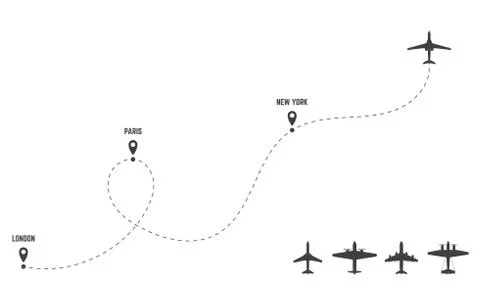 Line route and planes イラスト素材