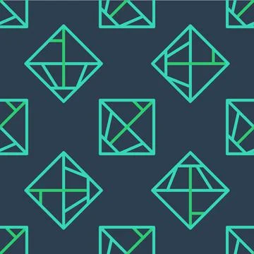 Line Rubik cube icon isolated seamless pattern on blue background. Mechanical 스톡 일러스트