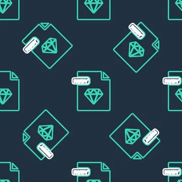 Line RUBY file document. Download ruby button icon isolated seamless pattern on Stock Illustration