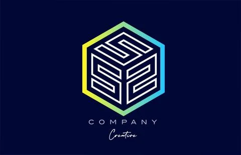 Line S three letter cube alphabet letter logo icon design with polygon desi.. Stock Illustration