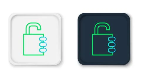 Line Safe combination lock icon isolated on white background. Combination 스톡 일러스트