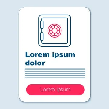 Line Safe icon isolated on grey background. The door safe a bank vault with a Stock Illustration