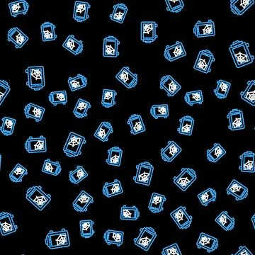 Line Safe icon isolated seamless pattern on black background. The door safe a Stock Illustration