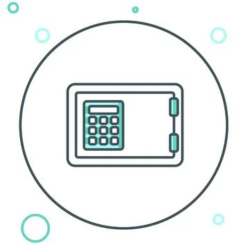 Line Safe icon isolated on white background. The door safe a bank vault wit.. Stock Illustration