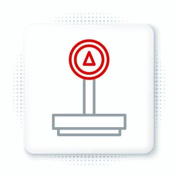 Line Scale icon isolated on white background. Logistic and delivery. Weight.. 스톡 일러스트