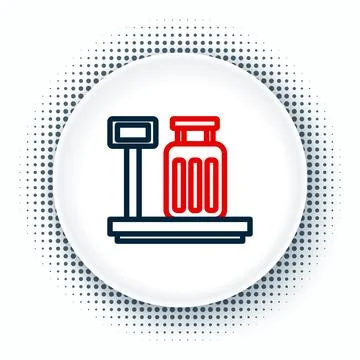 Line Scale with suitcase icon isolated on white background. Logistic and Stock Illustration