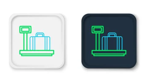 Line Scale with suitcase icon isolated on white background. Logistic and 스톡 일러스트