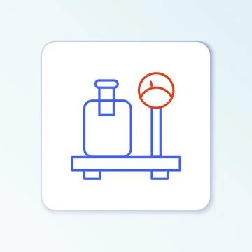 Line Scale with suitcase icon isolated on white background. Logistic and Stock Illustration