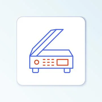Line Scanner icon isolated on white background. Scan document, paper copy, print Stock Illustration