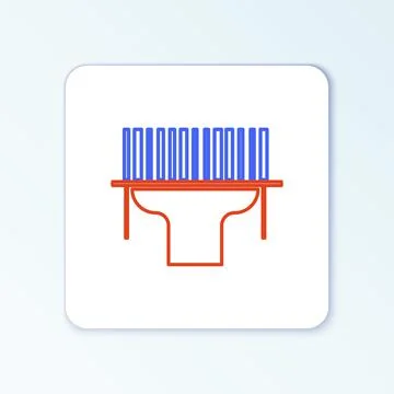 Line Scanner scanning bar code icon isolated on white background. Barcode label Stock-Illustration