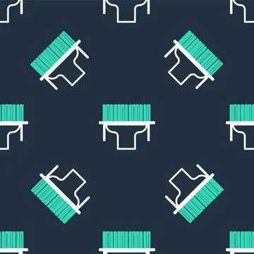 Line Scanner scanning bar code icon isolated seamless pattern on black Stock Illustration