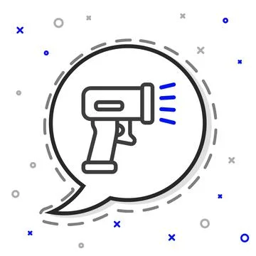 Line Scanner scanning bar code icon isolated on white background. Barcode label Illustrazione stock