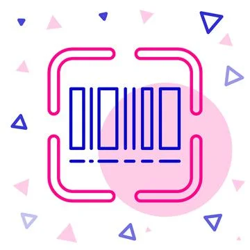 Line Scanner scanning bar code icon isolated on white background. Barcode label Illustrazione stock