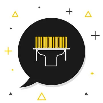 Line Scanner scanning bar code icon isolated on white background. Barcode label Stock-Illustration