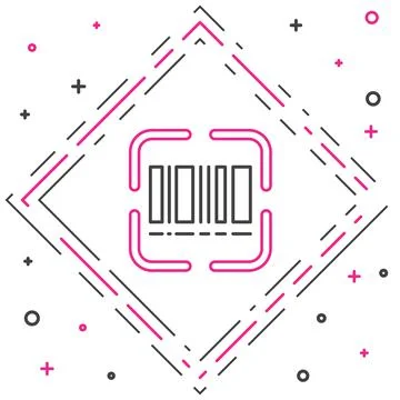 Line Scanner scanning bar code icon isolated on white background. Barcode label Stock-Illustration