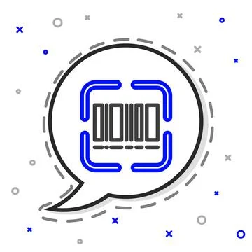 Line Scanner scanning bar code icon isolated on white background. Barcode label Stock-Illustration