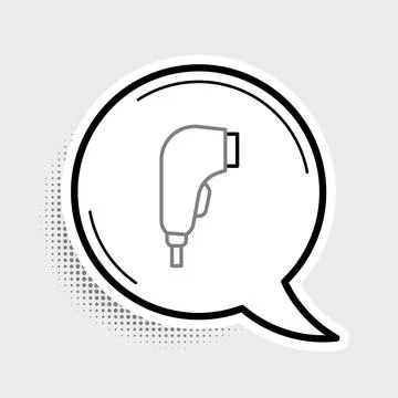 Line Scanner scanning bar code icon isolated on grey background. Barcode label Stock-Illustration