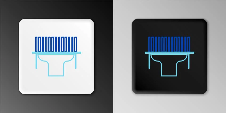 Line Scanner scanning bar code icon isolated on grey background. Barcode label Stock-Illustration
