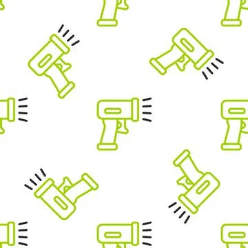 Line Scanner scanning bar code icon isolated seamless pattern on white Stockillustratie