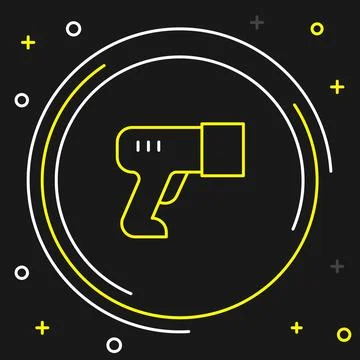 Line Scanner scanning bar code icon isolated on black background. Barcode label Stock-Illustration