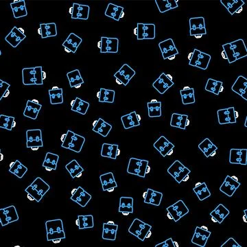 Line School backpack icon isolated seamless pattern on black background. Vector 스톡 일러스트