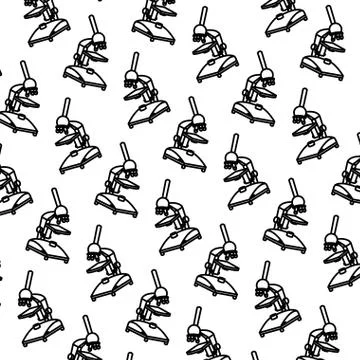 Line science microscope laboratory object background Illustrazione stock