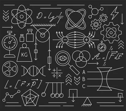 Line Science Physics Concept Stock Illustration