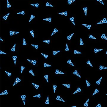 Line Scissors icon isolated seamless pattern on black background. Cutting tool Stock Illustration