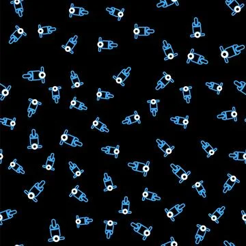 Line Scooter icon isolated seamless pattern on black background. Vector 库存插图