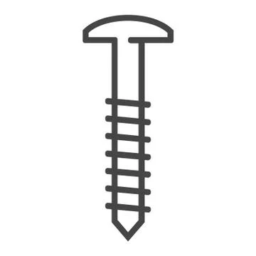 Line screw icon isolated on a white background Stock Illustration