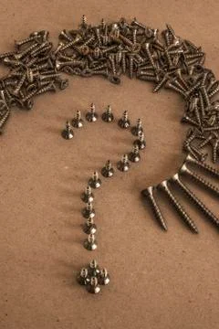 Line of Screw like Question Mark Stock Photos