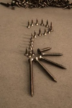 Line of Screw like Question Mark 写真素材