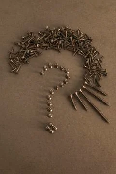 Line of Screw like Question Mark Stock Photos